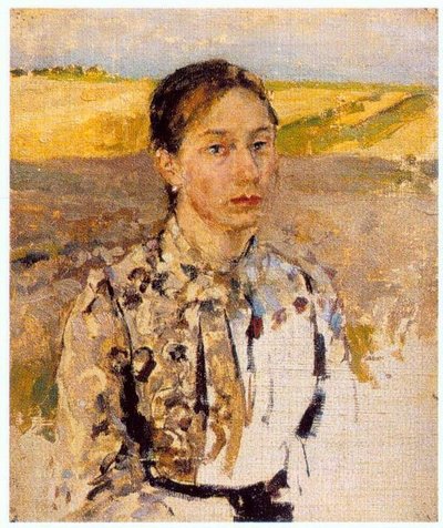 Portrait of Elena Konstantinovna Malyutina by Sergei Vasilievich Malyutin
